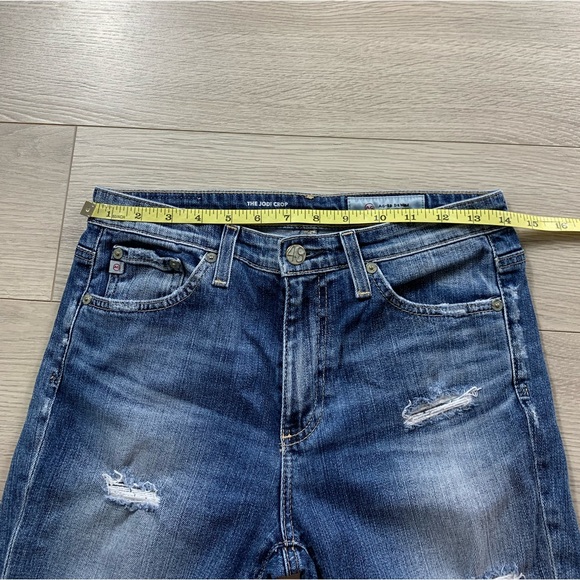 AG The Jodi High Rise Slim Flare Crop Distressed Jeans - Picture 10 of 12